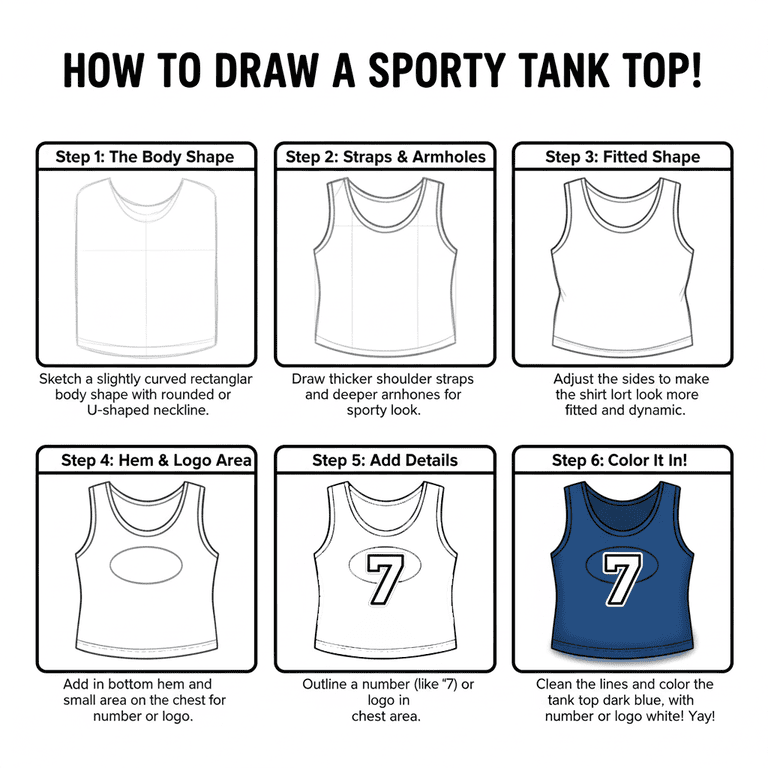 Sporty Tank Top Drawing Ideas