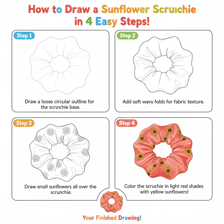 Sunflower Scrunchy Drawing Ideas