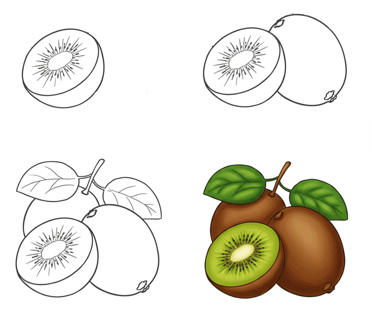 Sweet Kiwis Drawing Ideas