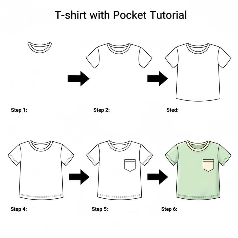 T-Shirt with Pocket Drawing Ideas