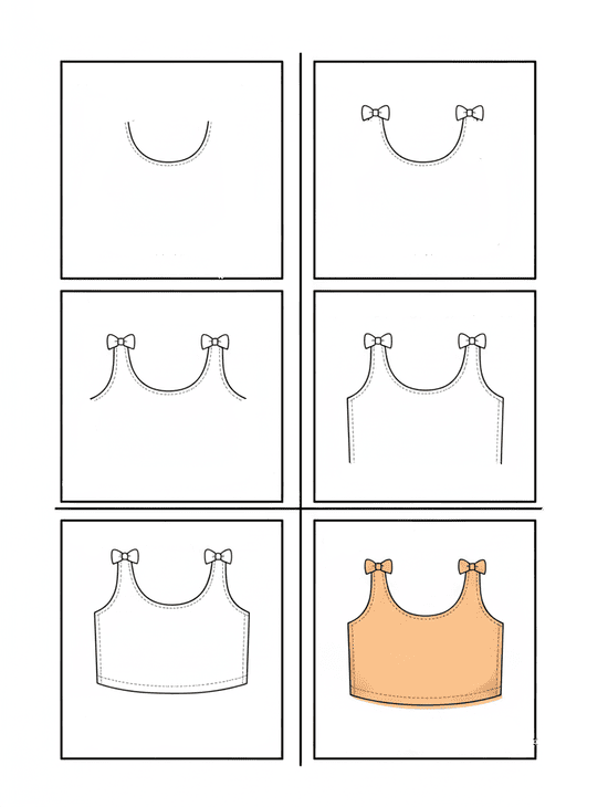 Tank Top with Ribbons Drawing Ideas