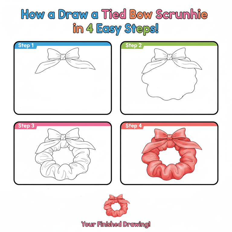 Tied Bow Scrunchy Drawing Ideas