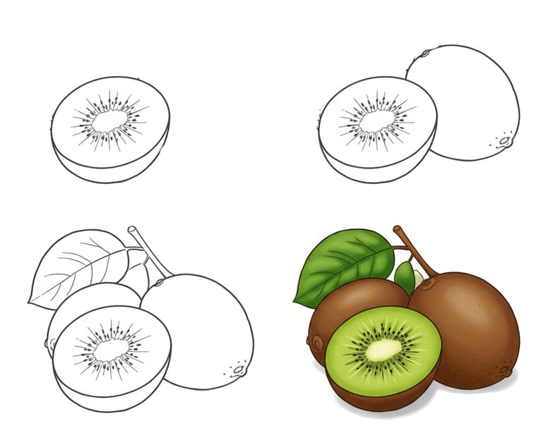 Tropical Kiwi Drawing Ideas