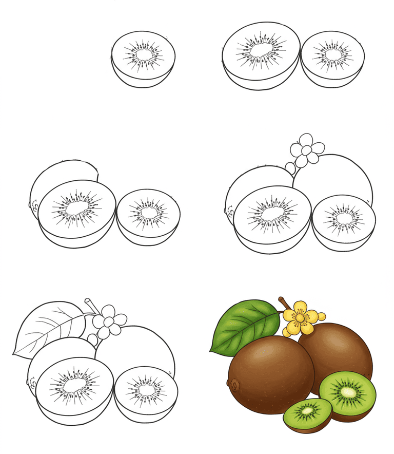Tropical Kiwis Drawing Ideas