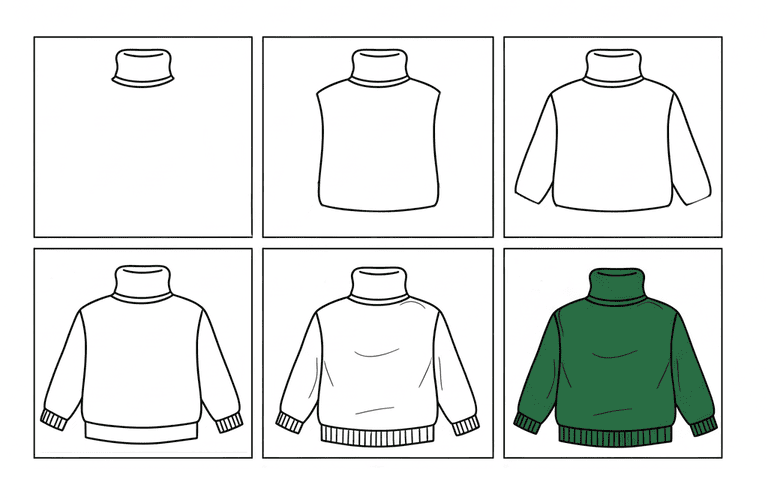 Turtleneck Sweater Drawing Ideas