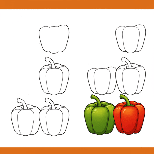 Two Bell Peppers Drawing Ideas