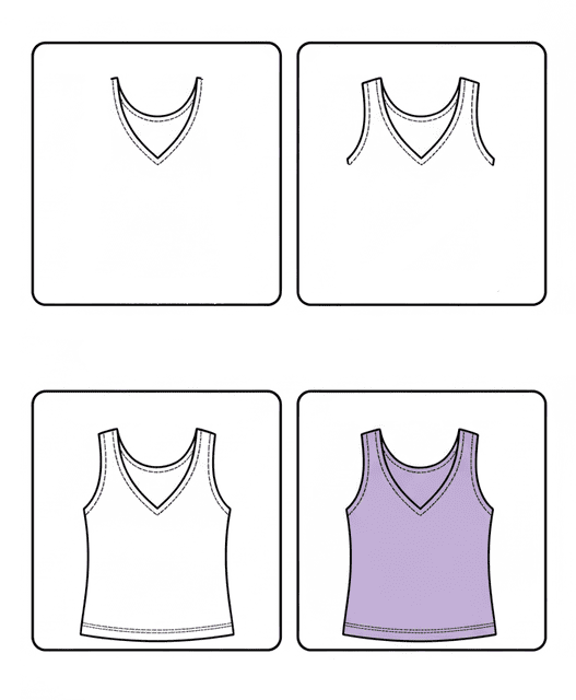 V-neck Tank Top Drawing Ideas
