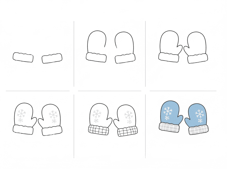 Winter Mittens Drawing Ideas