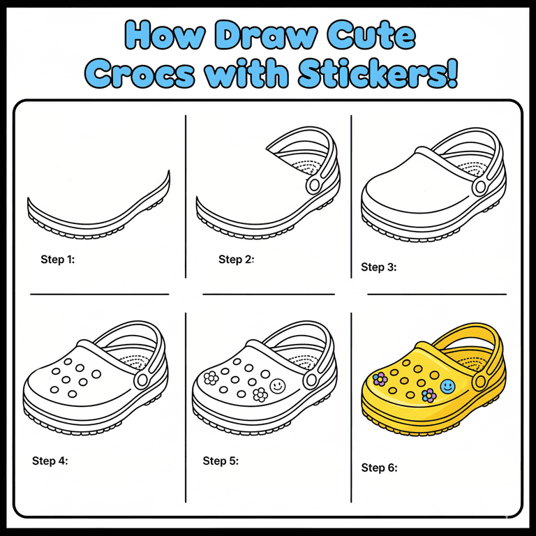 Yellow Crocs Drawing Ideas
