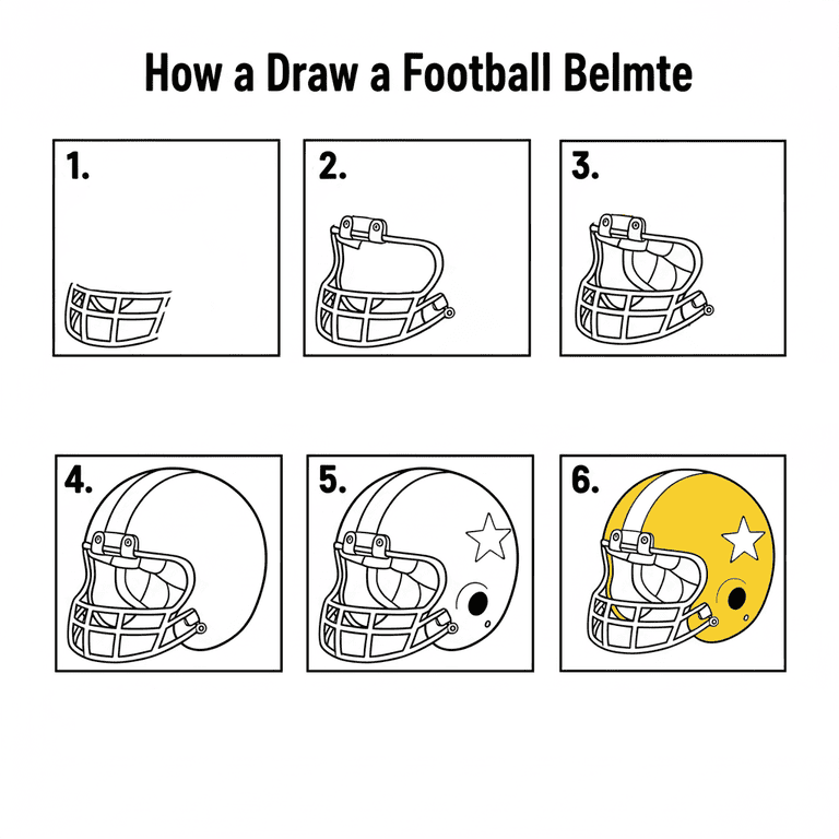 Yellow Football Helmet Drawing Ideas