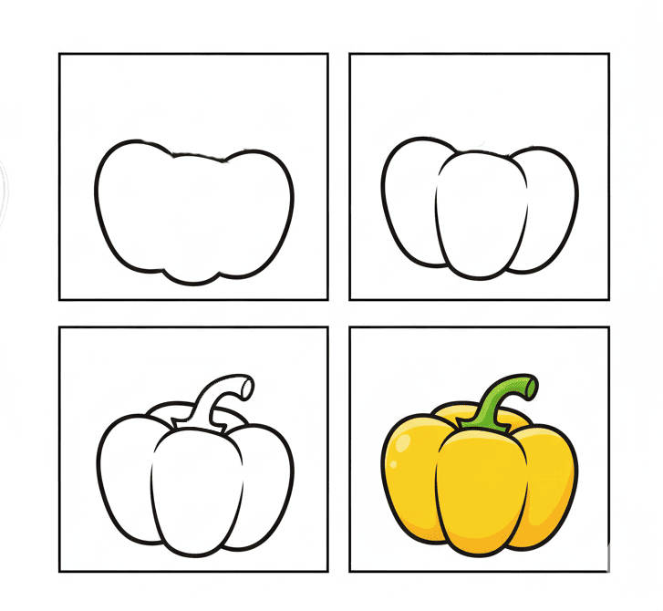 Yellow Pepper Drawing Ideas