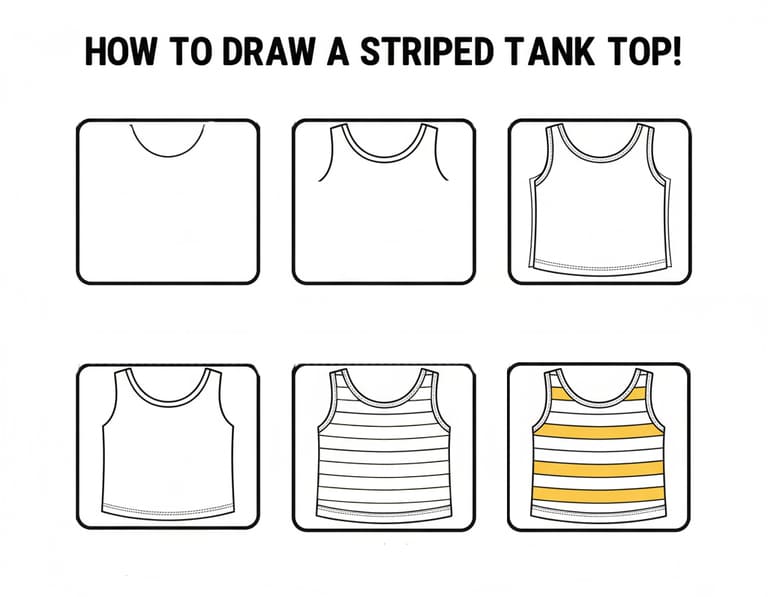 Yellow Striped Tank Top Drawing Ideas