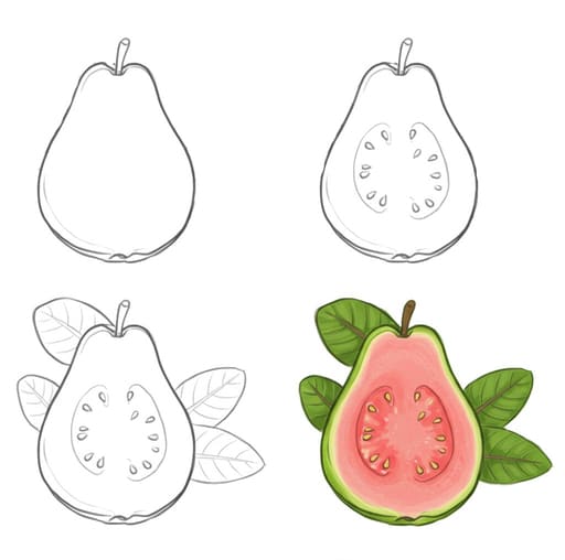 Yummy Guava Drawing Ideas