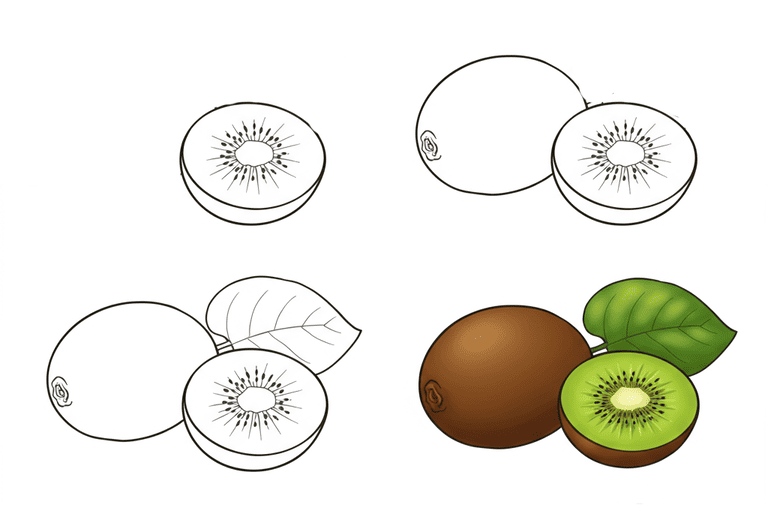 Yummy Kiwi Drawing Ideas