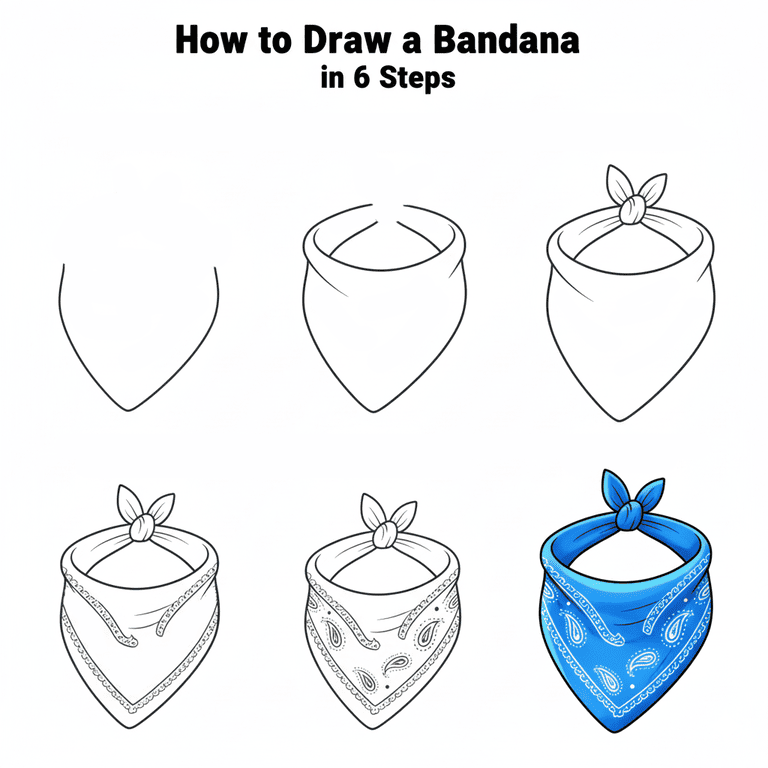 Blue Bandana Drawing Ideas