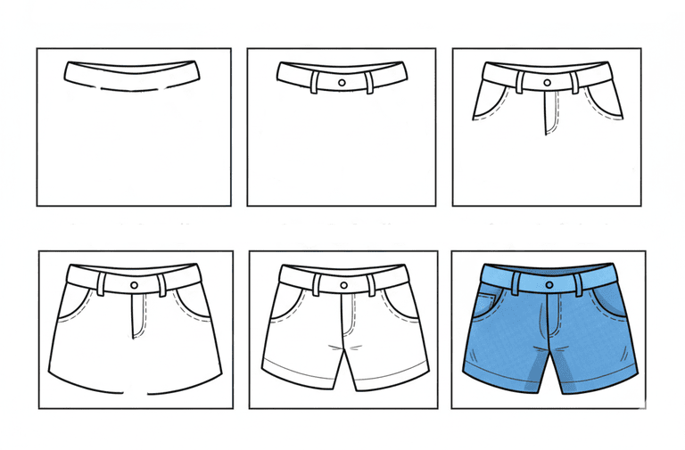 Blue Shorts Drawing Ideas