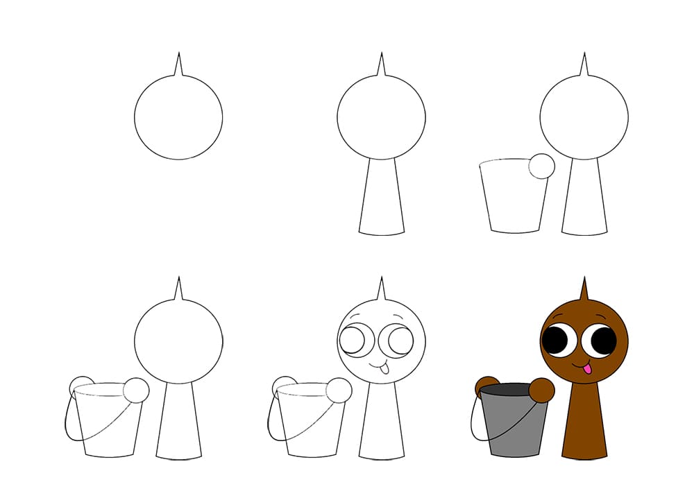 Brud with His Bucket Drawing Ideas