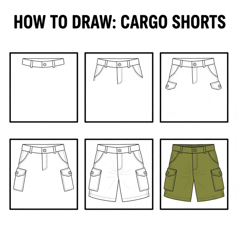 Cargo Shorts Drawing Ideas