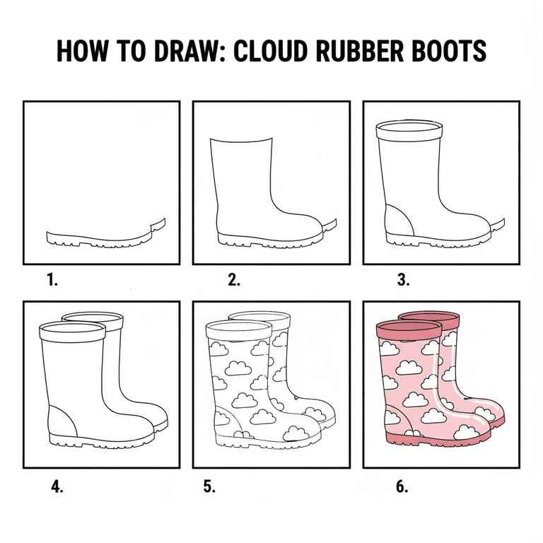 Cloud Rubber Boots Drawing Ideas
