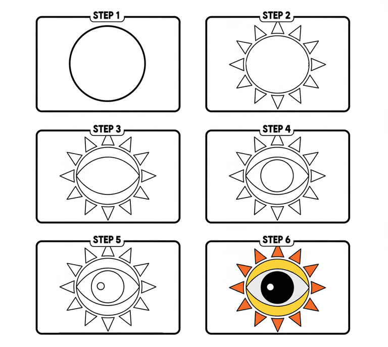 Creepy Mr Sun Drawing Ideas