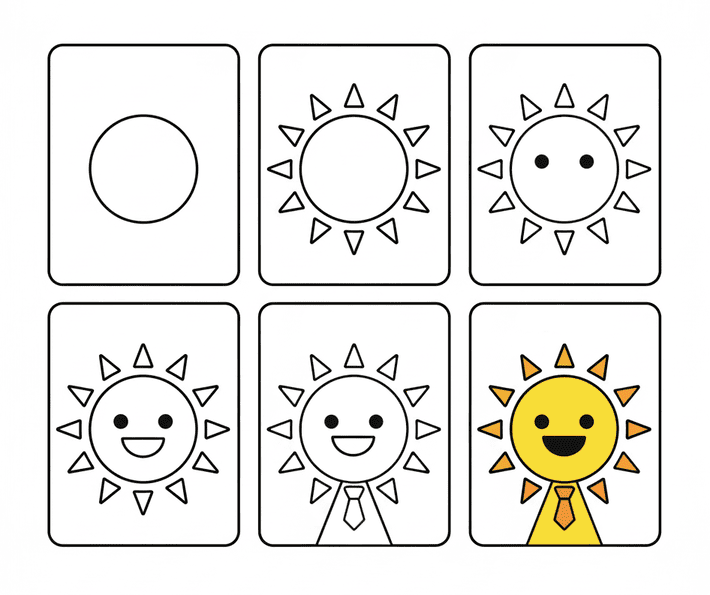 Cute Mr Sun Drawing Ideas
