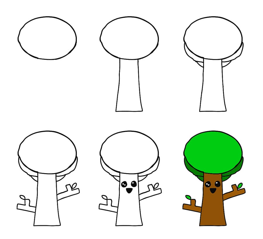 Cute Mr Tree Drawing Ideas