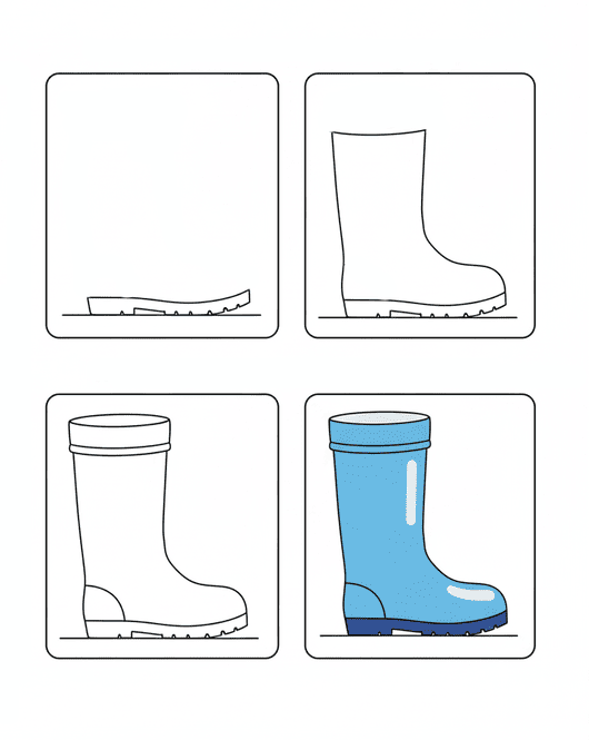 Easy Rubber Boot Drawing Ideas