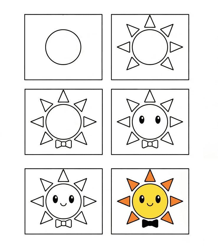 Handsome Mr Sun Drawing Ideas