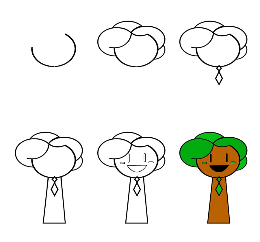 Happy Mr Tree Drawing Ideas