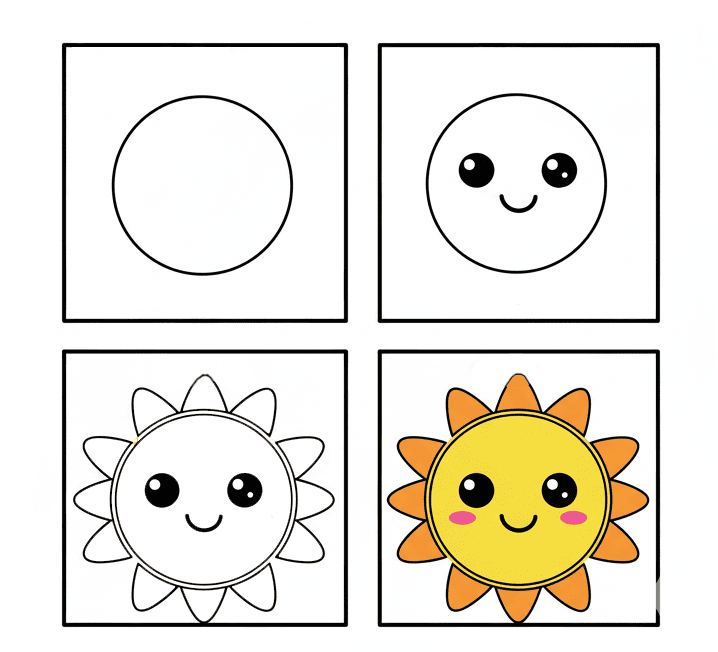 Kawaii Mr Sun Drawing Ideas