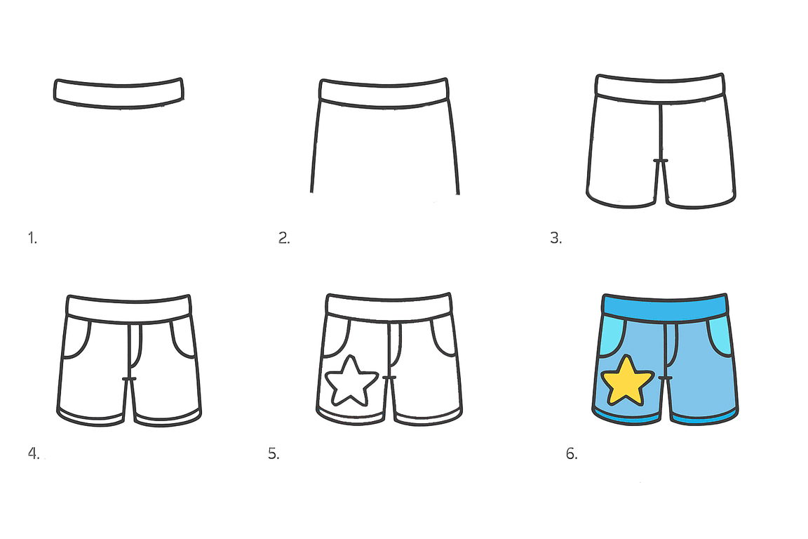 Kid's Shorts Drawing Ideas
