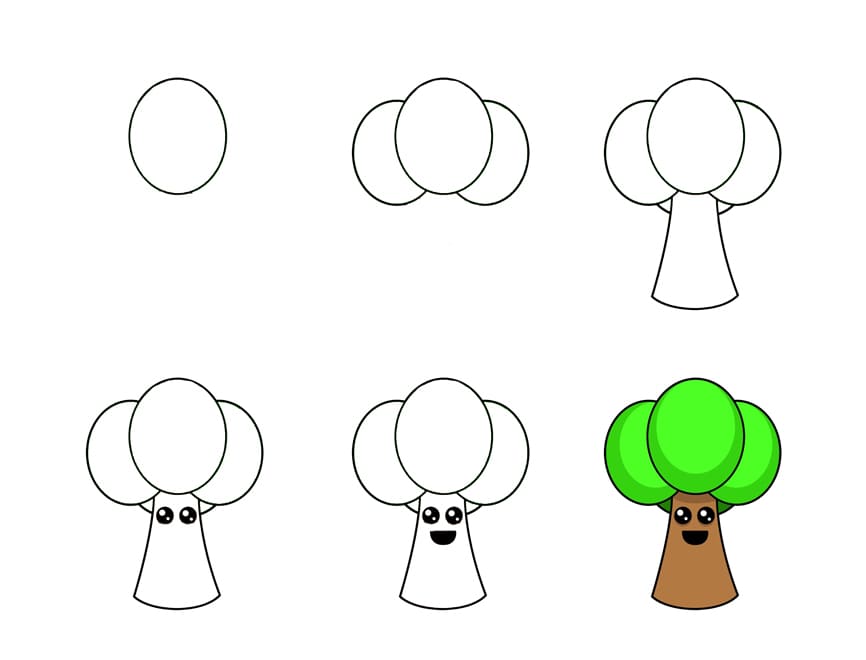 Mr Tree Cute Character Drawing Ideas