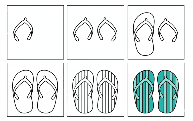 Simple Flip-Flops Drawing Ideas