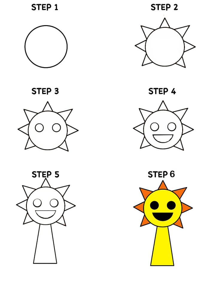 Simple Mr Sun Drawing Ideas