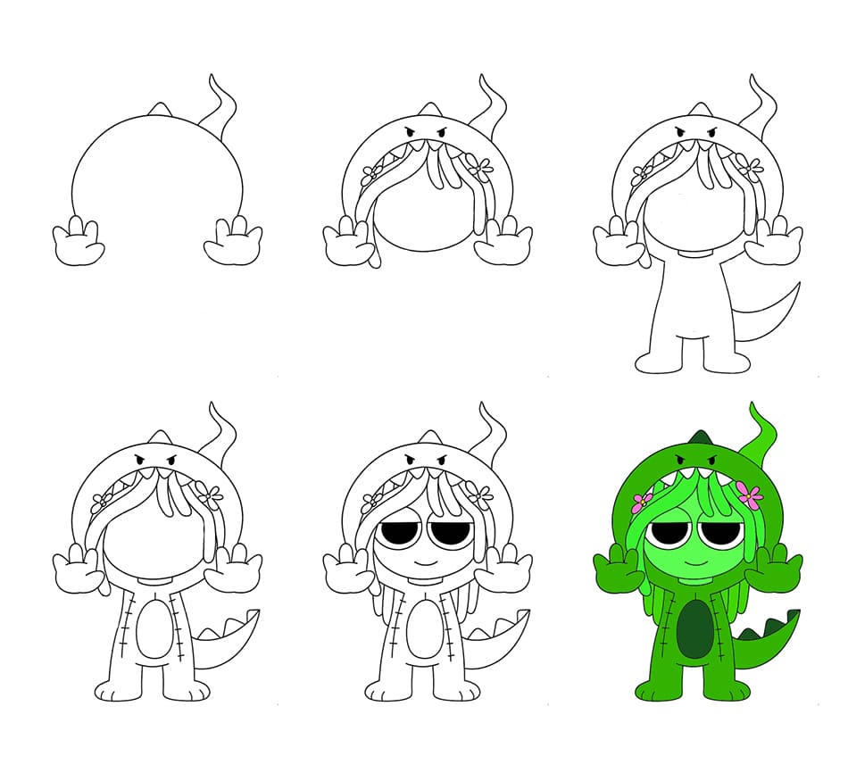 Vineria the Dinosaur Drawing Ideas