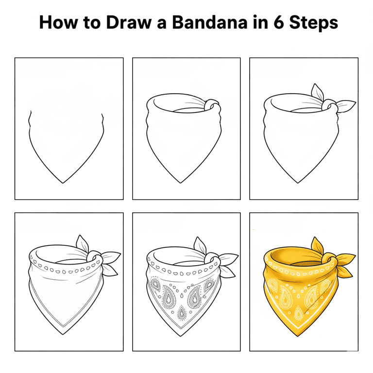 Yellow Bandana Drawing Ideas