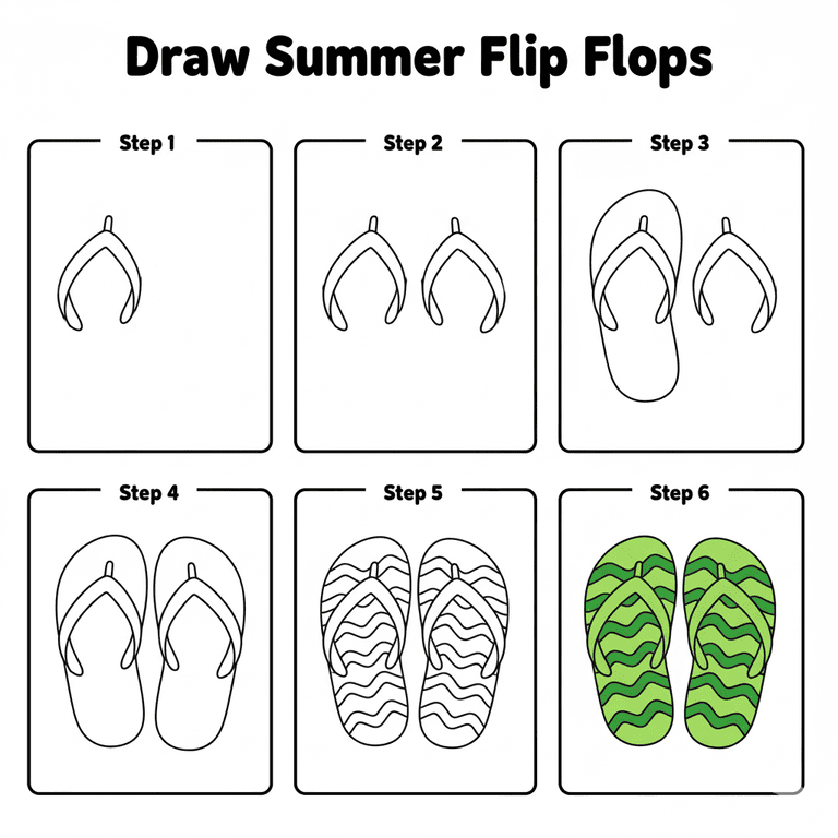 Zigzag Flip-Flops Drawing Ideas