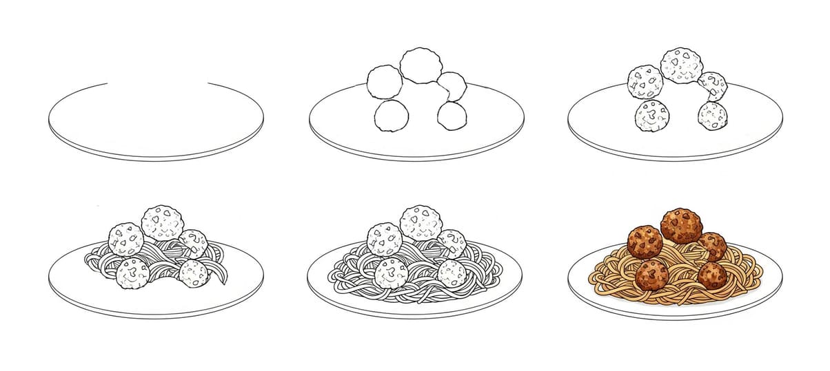 A Plate of Spaghetti Drawing Ideas