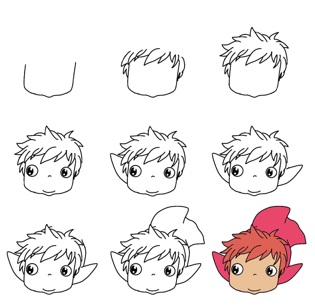Adorable Ponyo Drawing Ideas