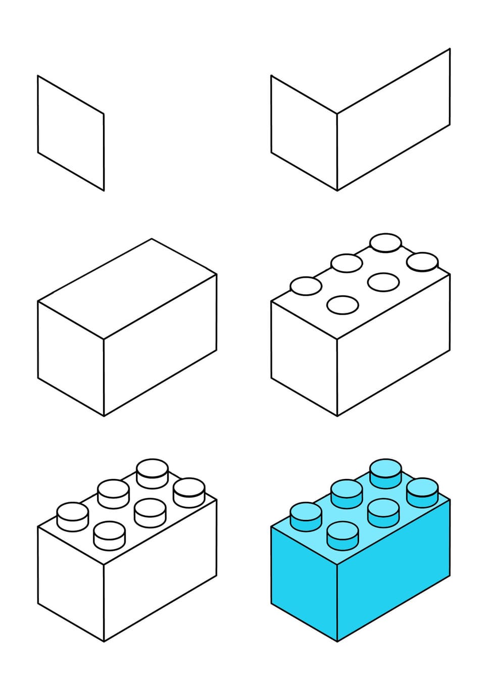 Blue Lego Brick Drawing Ideas