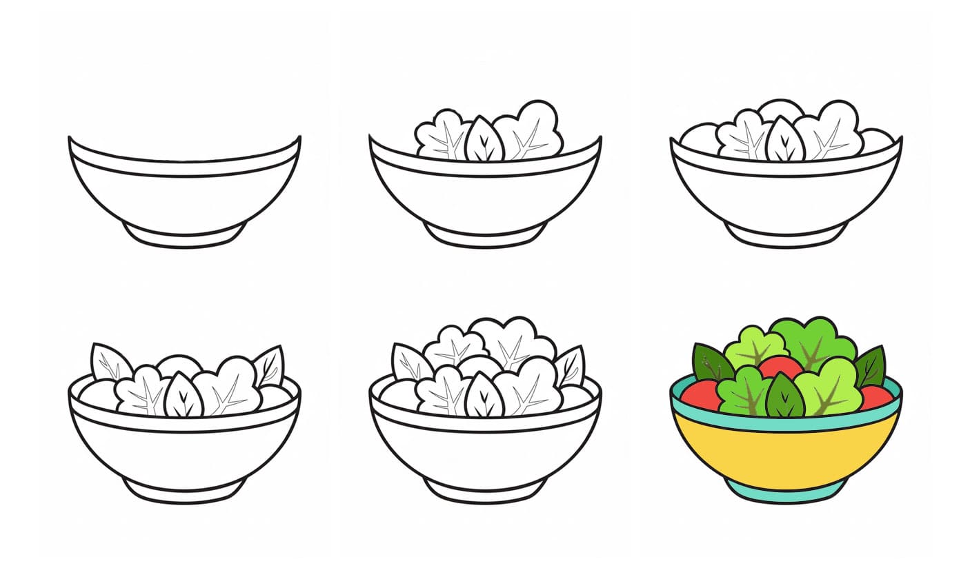 Bowl of Salad Drawing Ideas