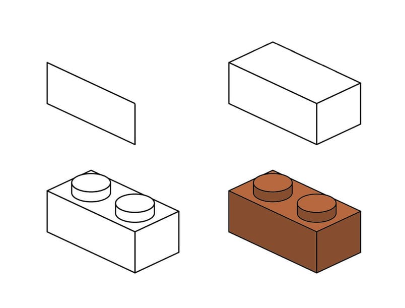 Brown Lego Brick Drawing Ideas