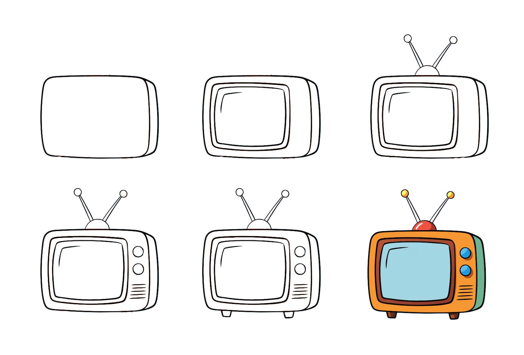 Cartoon Television Drawing Ideas