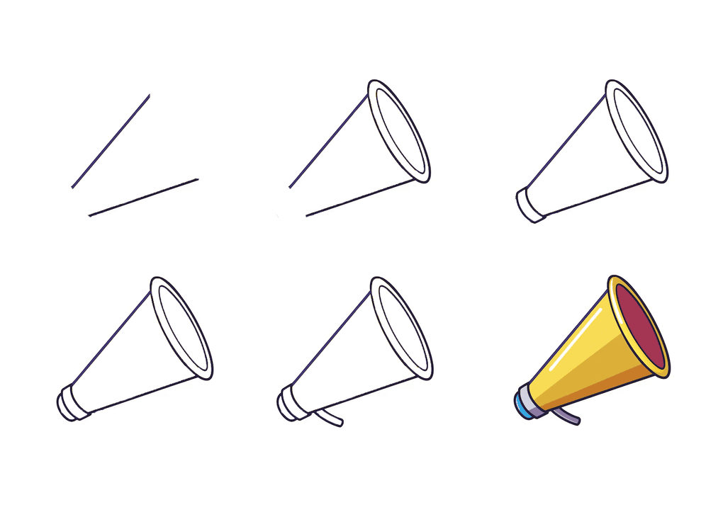 Cheer Megaphone Drawing Ideas