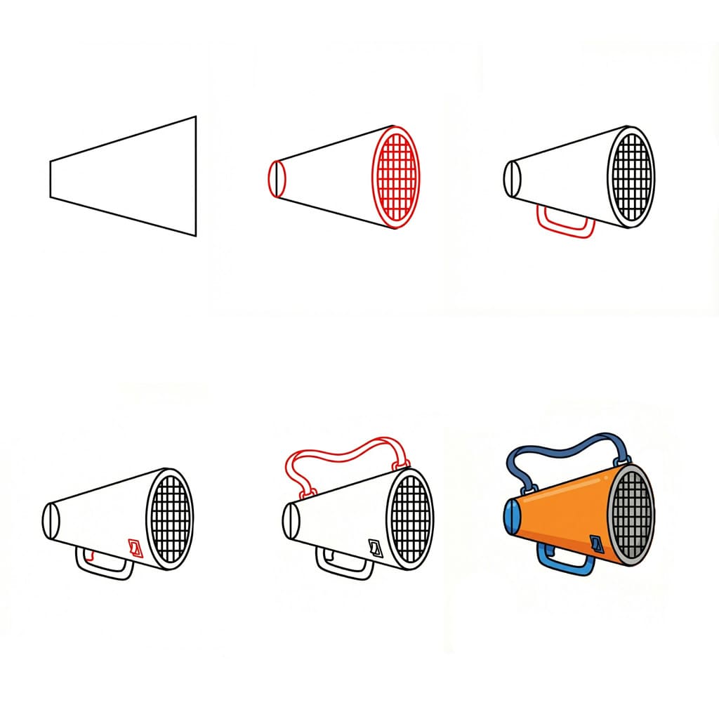 How to draw Cheerful Megaphone