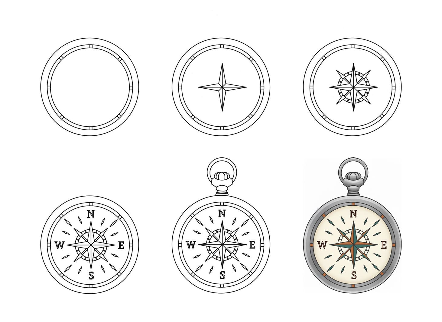 Classic Compass Drawing Ideas