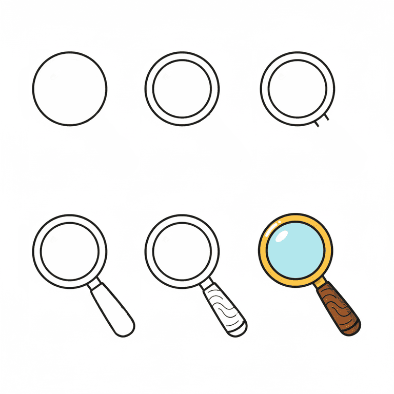 Classic Magnifying Glass Drawing Ideas