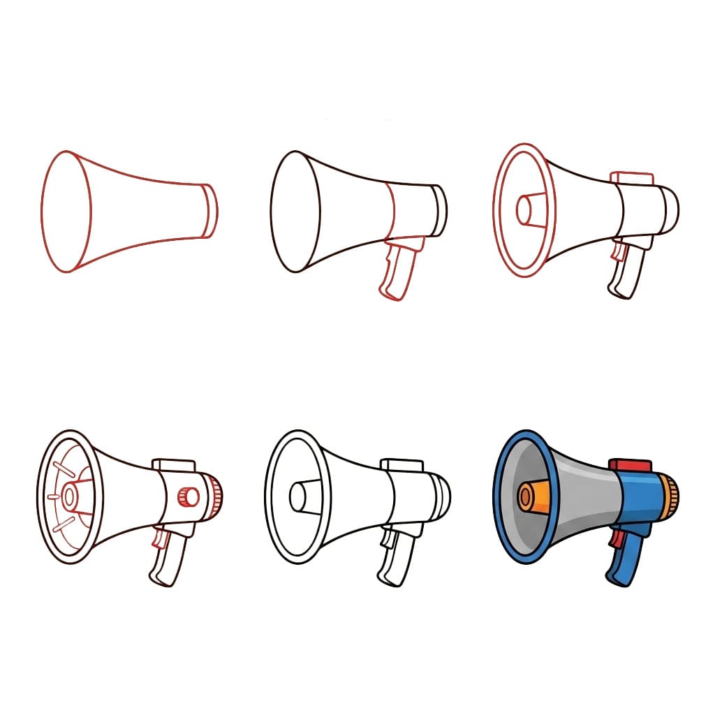 How to draw Classic Megaphone
