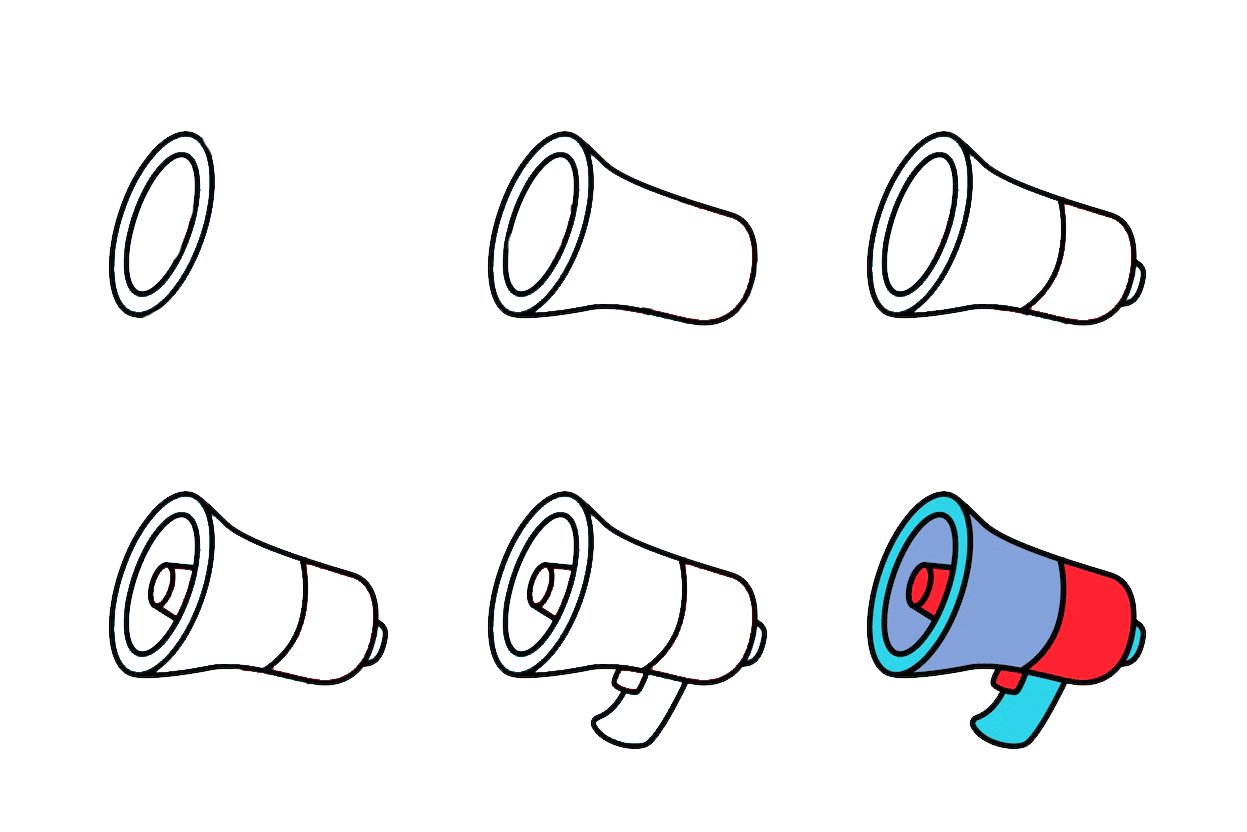 Colorful Megaphone Drawing Ideas