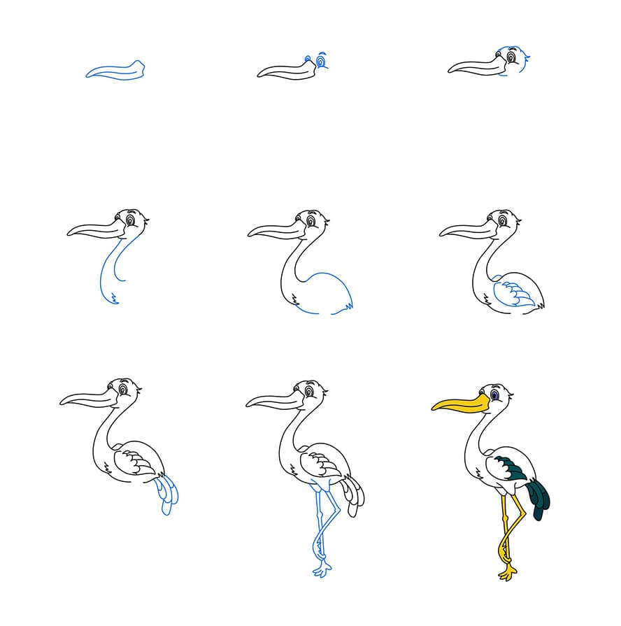 Cute Stork Drawing Ideas